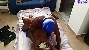 black guy films juicy homemade pussy pounding at home