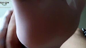 friend's nylon pantyhose feet wrap tight around cock for footjob