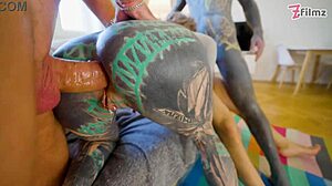 anuskatzz crazy dap double anal destruction gaping swallow 3 big cocks part 2