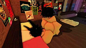 teaching her tight ass to bounce on massive white cock cowgirl style in roblox!