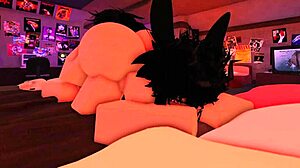 teaching her tight ass to bounce on massive white cock cowgirl style in roblox!