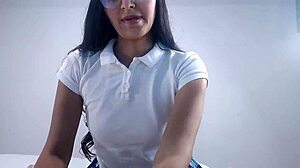 Shy sexy college stepsis in miniskirt fucked doggystyle by stepbro