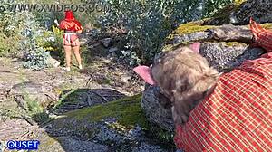 Halloween Big Ass Red Riding Hood Gets Trapped and Fucked by Ferocious Wolf