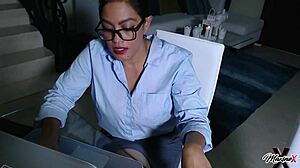 Maxine X's Hottest Dildo Pounding Fills Both Her Craving Cavities