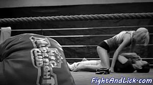 Petite Euro Babe Wrestles Busty Lesbian In Intense Tit Catfight