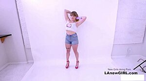 Lesbian Stylist Seduces Straight Brunette Girl On Sofa During Casting Interview