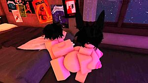 teaching her tight ass to bounce on massive white cock cowgirl style in roblox!