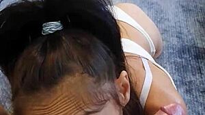 petite candie cross loves my cock facefucking her sloppy ponytail pussy pov