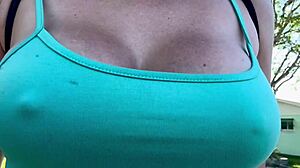 italian milf big tits bounce miami streets hard nipples out?