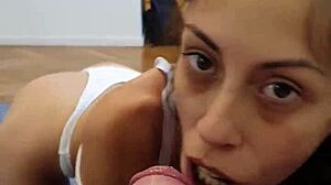 petite candie cross loves my cock facefucking her sloppy ponytail pussy pov