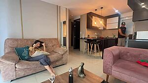 skinny colombian neighbor begs hard fuck before cuck husband