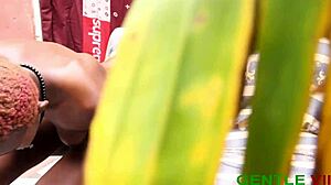 slim ebony babe bent over doggystyle on monster bbc