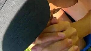 Yoga teen risks outdoor POV blowjob with cumshot craving