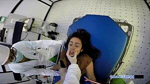 Lilly Hall's latex nurse spreads gaping pussy for humiliated patient in hospital