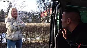 Slutty czech blonde pickup craves monster cock backseat pounding