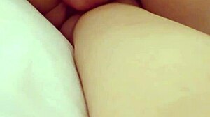 sexy petite babe rides cock close-up before taking huge creamy load