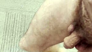 She strips bare and struts confidently through the crowded office at work.