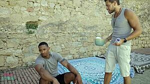 Cuban Kourtney Love oils big ass for Andy Stone's interracial pounding