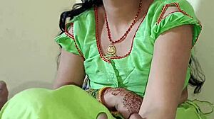 Indian wife Lalita Singh's tight pussy takes stepbrother's bedroom pounding.