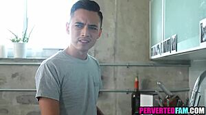 Pervy Stepbro Deepthroats and Bangs Ebony Stepsis Bent Over Doggystyle