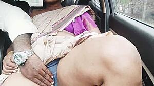 Indian Aunty Saree Boobs Son-in-Law Drive Fuck Talks