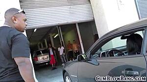 Tattooed Slut Gulps BBC Gangbang Cum Jizz Fest!