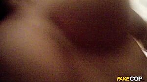 Fake cop pounds cam girl by Christmas tree?