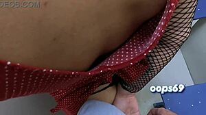 Wife grinds fat ass on stranger dick for handjob cum on hips