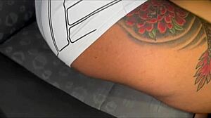 married woman flashes short white shorts on highway before stud offers hot ride