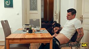 Daddy4k Sons girlfriend cheats next room on shaved pussy old cock