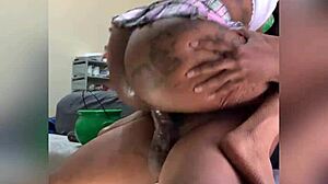 pornstar rides big black cock bent over creampie in momma's bed