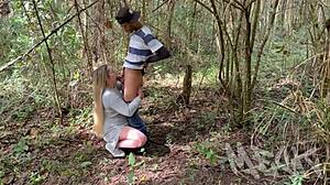 naughty milf gets anal fetish in park forest