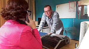 boss dominates enf secretary with cock while she's on phone full vid