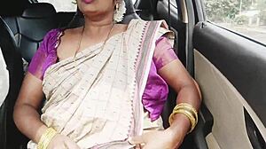 Indian Aunty Saree Boobs Son-in-Law Drive Fuck Talks