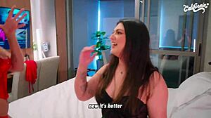 Hot lesbians masturbate to intense orgasms together