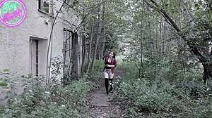 petite german teen emily in glasses seduces stranger for halloween quickie roleplay sex