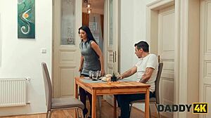 Daddy4k Sons girlfriend cheats next room on shaved pussy old cock