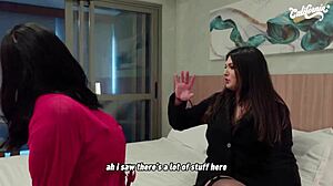 Hot lesbians masturbate to intense orgasms together