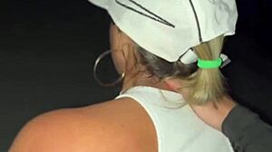 married woman flashes short white shorts on highway before stud offers hot ride