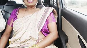 Indian Aunty Saree Boobs Son-in-Law Drive Fuck Talks