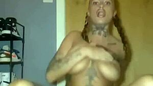 big titty goth fingers her pussy hard until she cums explosively