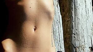 Big Tits Canadian Blonde Heidi Michel Strips Nude Beach Sunbath