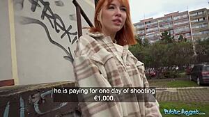 Picked up russian redhead for outdoor cowgirl pounding