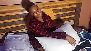 Pretty ebony princess casting interview turns horny wet pussy fuck