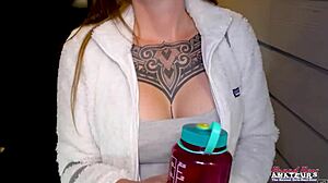 ginger tattooed parker skyes deepthroats cock before getting banged hard