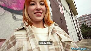 Picked up russian redhead for outdoor cowgirl pounding