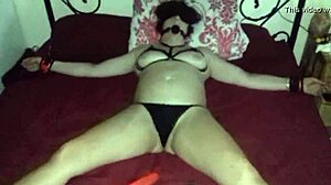Tied Blindfolded Redhead Gagged On Bed