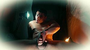 Slow Hard Muscular Big Cock Foot Fetish Masturbation