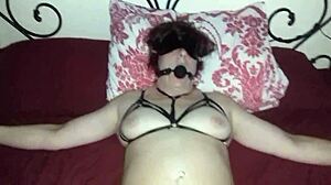 Tied Blindfolded Redhead Gagged On Bed