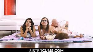 big bro lures stepsis and friends cowgirl riding taboo group!